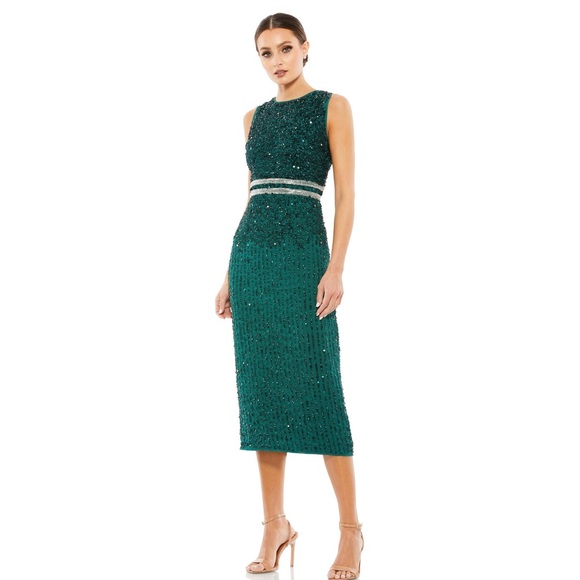 Mac Duggal Sleeveless High Neck Miss Sheath Dress Size 6